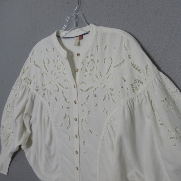 Pilcro Tops - Pilcro Top Eyelet Embroidered Oversized Cottage Core Peasant Victorian Boho READ